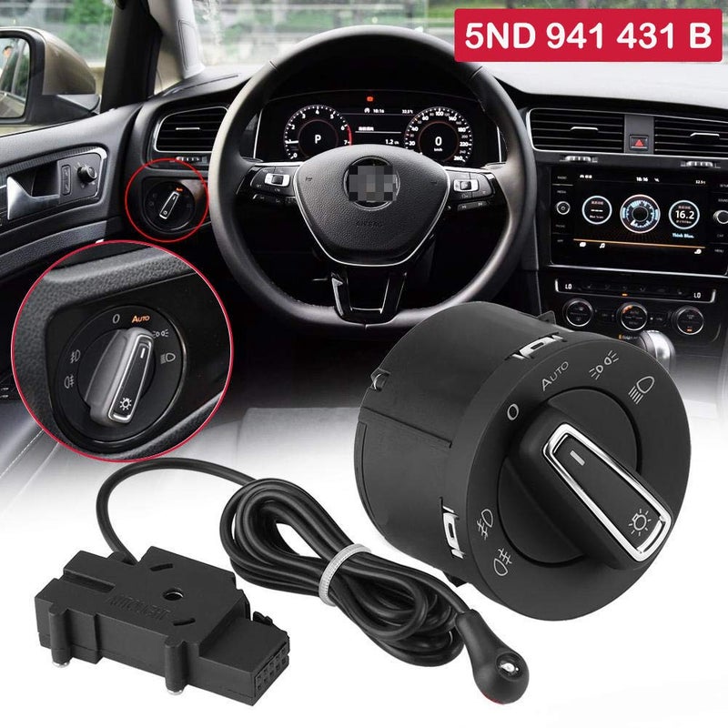 Ketofa Generic Auto Headlight Sensor Chrome Switch, Replacement for 5ND 941 431 B, Fits for Golf MK5 / Golf MK6 / Tiguan/Jetta MK5, Automatic Headlight On/Off - Image 5